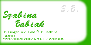 szabina babiak business card